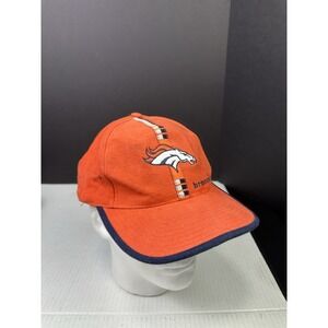 VINTAGE Denver Broncos Hat Cap Orange White NFL Logo Athletic Strapback Football
